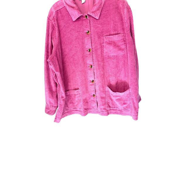 Appleseed Women's Corduroy Shirt Jacket Button Up Plus Pink Cabin Size 2X - Picture 4 of 11